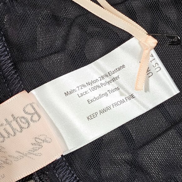 Bettie Page Black Lingerie Skirt with Lace Up Back, Size US 12 - Picture 6 of 7